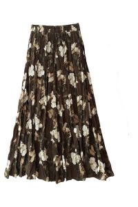 Váy Xếp Ly Họa Tiết Hoa Trà Cổ Điển Hong Kong Váy Midi Co Giãn Thoải Mái Cho Nữ Váy Chữ a Không Tay