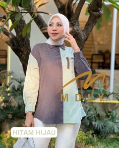 MDLY GABYA  Baju Kemeja Atasan wanita Embossed terbaru Gabya Shirt by Mdly. Nazra Sha