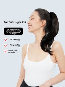 LUCY LEE | Phụ kiện tóc đuôi ngựa giả tự nhiên Lucy Lee cho nữ tóc giả đuôi ngựa xoăn nhẹ kiểu tóc cao phụ kiện tóc giả bằng sợi lụa chịu nhiệt