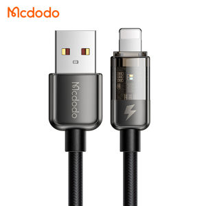 MCDODO Fast Charge Transparent Data Cable Intelligent Power off  Lightning Interface Suitable for  14 plus 13 pro Max XR XS