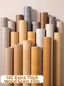 KEERMAN | Self-adhesive Thick Wooden Pattern Wallpaper for Furniture and Wall Renovation