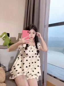 Baju Tidur Setelan Pendek Piyama Import Korea Sweet French Cute Manis 533