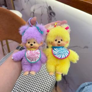 VMQ Monchhichi Plushie Macaron Color Vinyl Plush Doll Cute Bag Charm MV