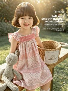 YOEHYAUL | Ethnic Style Little Wing Sleeve Pink Girls Dress