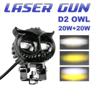 Lampu Sorot Tembak Sorot Laser Gun D2 OWL Motor Mobil