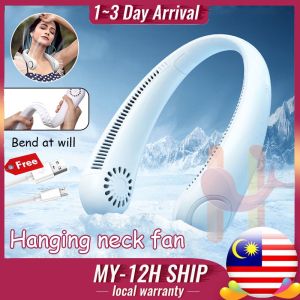 👍 Portable Neck Fan Bladeless Fan USB Rechargeable Mini Mute Sport Cooling Fan For Child Outdoor Ventilador Abanicos 挂脖风扇