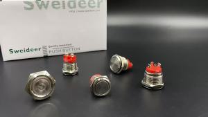 16/19/22mm Metal Push Button Switch 20A High Current IP67 Waterproof LED Light Latching Car Engine Power Switch Red