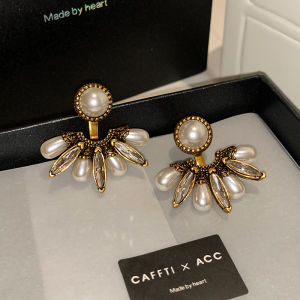 Hoa Tai Ngọc Trai Kim Loại Đeo Hai Mặt Dhome Dành Cho Nữ Thời Trang Cao Cấp Trang Sức Thời Trang Phong Cách Cổ Điển Mới 2025