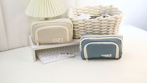 KK-LEMON Study Hard 3 Layer Large Capacity Pencil Pensil Case Storage Bag