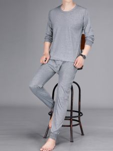 Autumn Suit Mens Thermal Underwear Set Autumn and Winter Underwear Loose Thin Inner Wearing Set