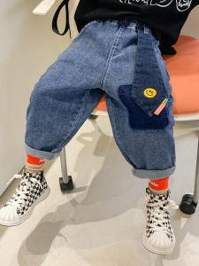 Loose Fit Boys Jeans Korean Style Casual Pants Rabbit Fur Childrens Clothing Spring Autumn Fashion Brand Kids Long Trousers