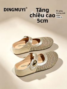 DINGMUYI | Giày Tăng Chiều Cao 5CM Đế Bệ Vàng