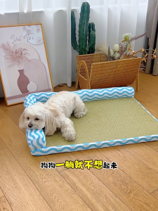 Ice Rattan Cooling Bed Ice Pad Mat for Puppy Kitten Summer Cooling Mat Sleeping Beds Self Cooling Pad