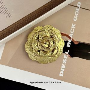 Gold Camellia Fashion Pin Womens Elegant Mini Fragrance Style Chest Flower Unique Design Sense Clothes Pins Accessories