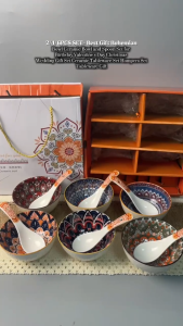 Bohemian Style Ceramic Handicraft Bowl Set Birthday Christmas Wedding Gift Box Set Principal Sponsor