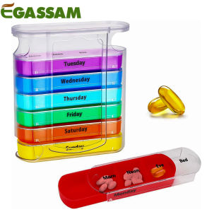 Weekly Pill Organizer 7 Day 4 Times a Day Large Pill Box Organizer with Drawer Designed Daily Pill Organizer to Hold Medicine