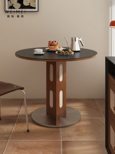 Weimei | Retro Nordic Bauhaus Round Table Metal Legs Rock Plate