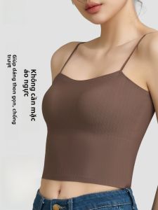 MiiOW | Áo ba lỗ lụa băng không đường may Catman dành cho nữ mùa hè Áo ngực một mảnh hở bụng thời trang hợp thời trang mặc trong