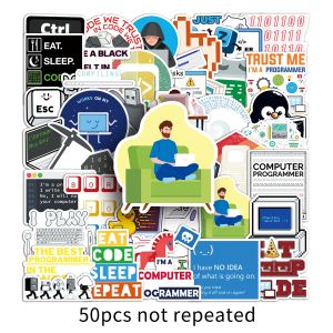 Creative DIY Programmer Cartoon Stickers 100 Pcs Waterproof Office Desktop Decoration for Coffee Cup Tablet Mobile Phone Laptop