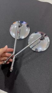 Kaca Spion Motor Vespa Model Kaca Bulat Tangkai Panjang Chrome Honda Yamaha Universal