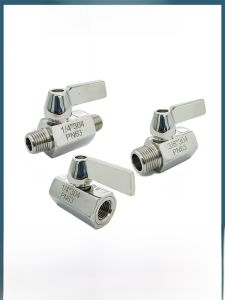 Mini Ball Valve Sanitary Grade Full 304 Stainless Steel Water Distribution Valve for Water Purifier Thread Connection Dual Direction