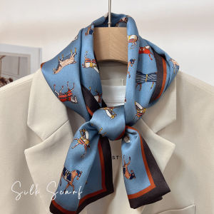Blue Silk Scarf Headband