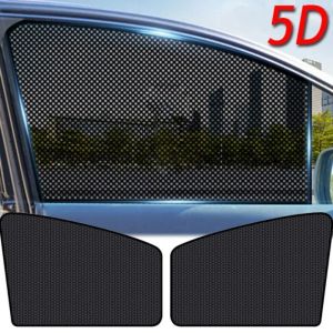 4PCS Car 5D Magnetic Mesh Sunshade Heat Insulation Strong Magnetic Adsorption Type Sunscreen Covers Car Side Window Blackout Curtains