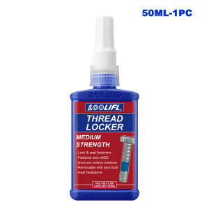 Loolifl 243 Medium Strength Blue Thread Locker 10Ml-50Ml Removable Anaerobic Thread Seal Glue Anti Vibration Metal Bolt Lock