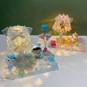 Children Handmade Colorful Crystal Lamp Cream Glue Accessories Night Light Girl Table Toy DIY Material Package Craft Kit