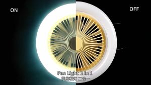 GREEN WIND Small Ceiling Fan With Light 2 in 1 E27 Lamp Head Dimmable With Remote Control Cooling Ceiling Fans Lamp