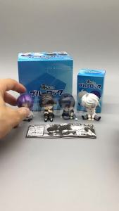 Bandai | 4pcs/set BLUE LOCK Isagi Yoichi Anime Figure Toys Sleeping Collection Animation Model Cute Version Doll Desktop Ornaments