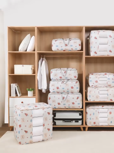 【Wangbokang】กระเป๋าเก็บเสื้อผ้า วัสดุ PEVA ถุงเก็บของ กระเป๋าเก็บผ้านวม แบบใส กันน้ํา กันฝุ่น ความจุขนาดใหญ่ ที่เก็บของในบ้าน