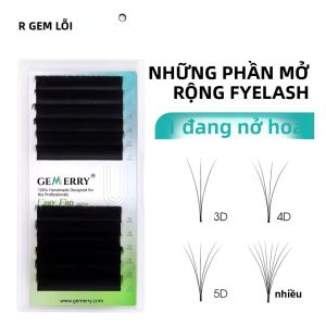 Mi Giả GEMERRY C/D Cong Dễ Uốn Mềm Nhẹ Tự Nhiên Dài Chất Liệu Lông Chồn Giả Tự Làm Nối Mi Volume 12 Hàng/hộp