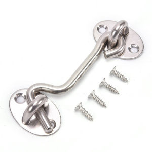 3/6 Inches Barn Door Lock Window Hook Lock Stainless Steel Eye Latch Hook Safety Latch for Kids Pets