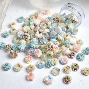 Phụ Kiện Trang Trí Móng Tay Hình Hoa Trà 3D Phát Sáng Màu Sắc Chuyển Sắc Chất Liệu Nhựa Kiểu Dáng Mơ Màng Lấp Lánh Mềm Mại Dùng Để Tự Làm Phụ Kiện Móng.