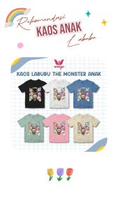 Kaos Anak Laki Laki Perempuan Tangan Pendek Motif Kalakter Labubu The Mostr Usia 1-11 Tahun K167