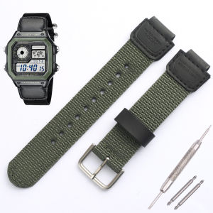18mm Cloth/Leather Nylon Strap Suitable for Casio AE1200 AE1000 PRG-270 MRW-200H AEQ-110W AQ-S810 Mens Watch band Accessories
