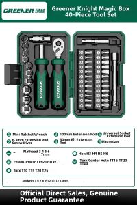 GREENER | Compact Ratchet Wrench & Screwdriver Kit 40pcs