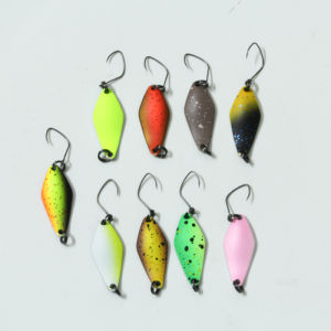 1Pcs Management Trout Lures Colorful Painting Spoon Bait 2.2g 27mm Copper Metal Fishing Bait For Area Trout Perch Chub Pike