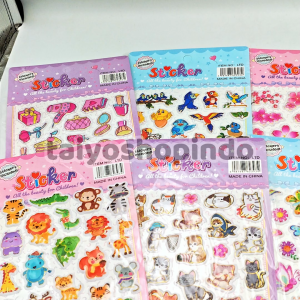 TAIYO Stiker Timbul 3D Karakter Hewan Sticker Tempel Muncul Hiasan Dekorasi Seni Kerajinan Mainan