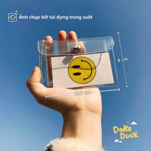 QUEZHOU | Túi Lưu Trữ Mini Bằng PVC Trong Suốt Kiểu Ins Có Đóng Tắt Kéo