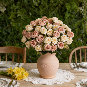 Silk Artificial Flowers Carnation Rose Wedding Bridal Bouquet Home Room Festival Outdoor Garden Arch Wall Diy Gifts Box Decora