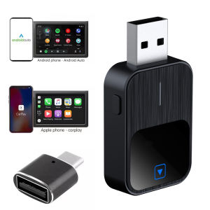 KEBIDUMEI 2IN1 Wired To Wireless Mini Carplay Car AI Box WiFi Smart Dongle Fast Connection Plug & Play Android Auto Mini Adapter