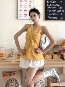 VKSOD | Unique Beautiful Pure Desire Style Short Sleeve Vest Top Neck Hanging Womens Summer Casual Fashion Small Set VKSOd Brand