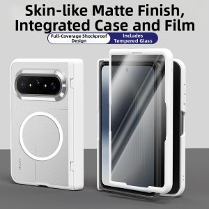 OUXUAN | Folding Screen Sand Matt Drop Protection Magnetic Lens Full Protection Case