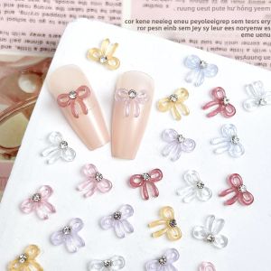 50 Chiếc Nơ Trang Trí Móng Tay Màu Trơn Tối Giản Chất Liệu Thạch Trong Suốt Đính Đá Nhỏ Dùng Trang Trí Nail DIY