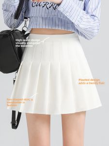 ZITENGFEI | Slimming High Waist Pleated Skirt Short A-Line