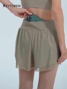 Reytorrm Yoga Celana Pendek Celana Yoga Cepat Kering Pinggang Tinggi Wanita Yoga&Running Sport（DK03）