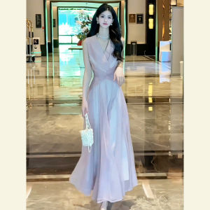 SHANGSHA | Autumn Charming Elegant Women V-neck Pink Dress
