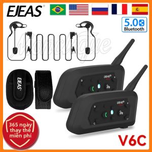 EJEAS V6C RPO Bluetooth Mũ Bảo Hiểm Tai Nghe Trọng Tài Bóng Đá Chuyên Nghiệp Hệ Thống Liên Lạc Nội Bộ Không Dây 800M Điện Thoại Liên Lạc Hội Nghị Chống Nước